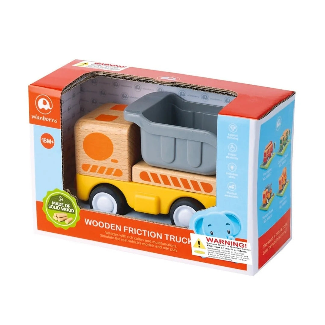 Wanborns - Wooden Friction Dump Truck With Lights & Sound