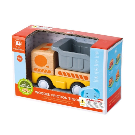 Wanborns - Wooden Friction Dump Truck With Lights & Sound