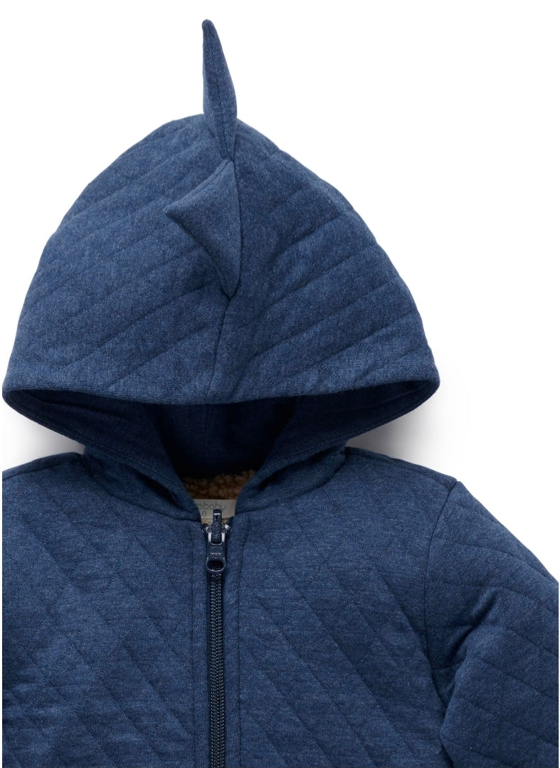 Purebaby- Navy Quilted Dragon Jacket