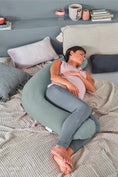 Load image into Gallery viewer, Theraline The Original Maternity & Nursing Pillow Inc Cover - Melange Green Grey
