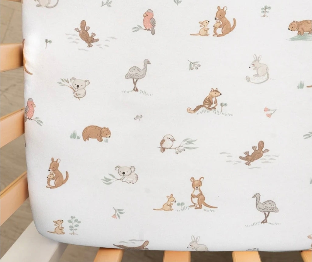 Living Textiles - 2pk Bedside Sleeper Fitted Sheets - Australiana