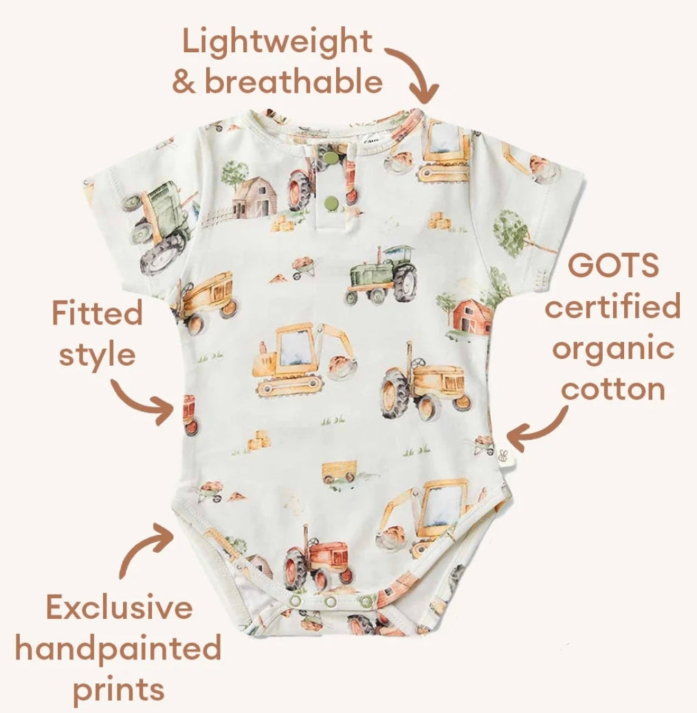 Snuggle Hunny - S/S Body Suit - Diggers & Tractors