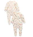 Load image into Gallery viewer, Purebaby - 2 Pack Zip Growsuit - Wolf Cub
