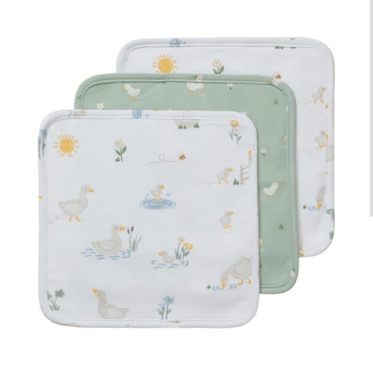 Living Textiles - 3pk Washcloths - Goosey Goosey