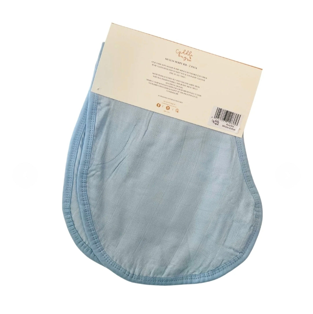 Cuddle Bug & Co - Burp Bib - Whales & Blue