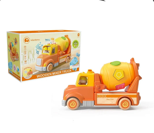 Wanborns - Wooden Mixer Truck With Lights & Sound