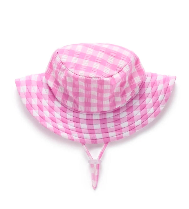 Purebaby - Broad Brim Swim Hat - Grape Gingham