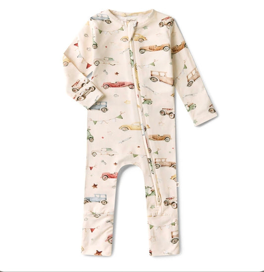 Snuggle Hunny - Organic Convertible Snugglesuit - Vintage Cars