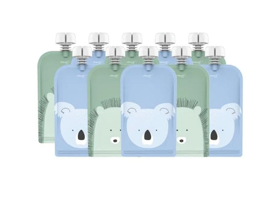 Cherub Baby - Re-usable Food Pouch 150ml/5oz 10pk Cerulan & Sage