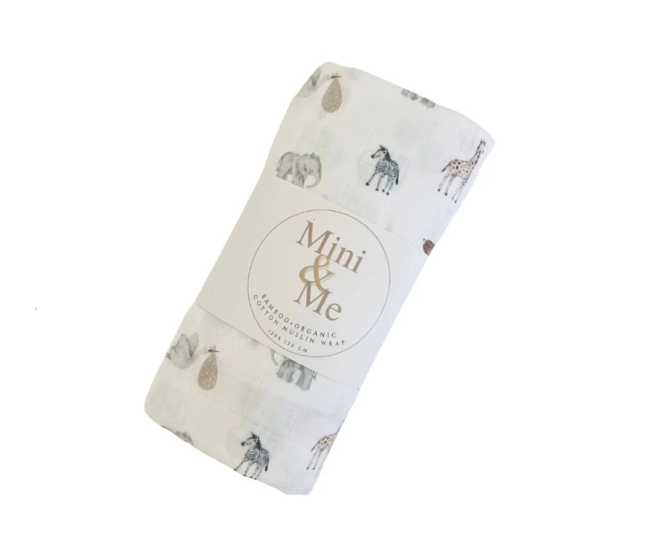 Mini & Me - Bamboo Muslin Wrap - Savanna Bebe