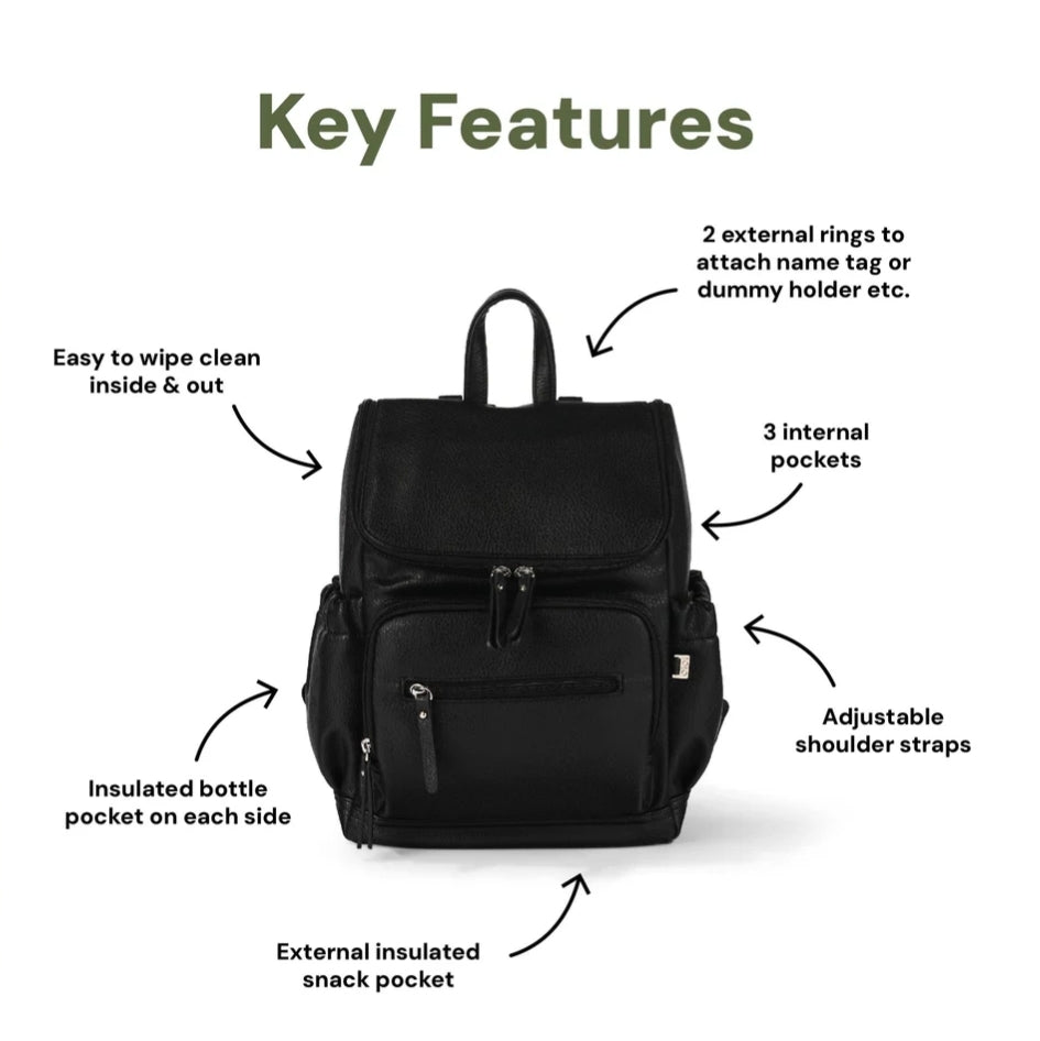 OiOi Mini Signature Backpack - Black Dimple
