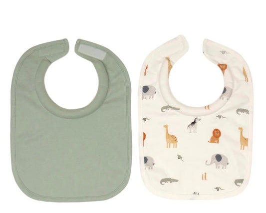 All4Ella - Roll Neck Bib 2pk - Wild Animals