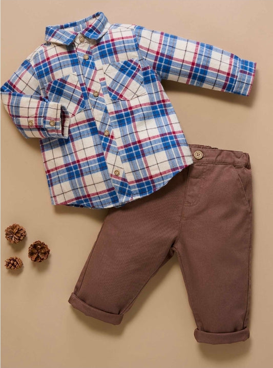 Purebaby - Check Shirt - Woodland Check