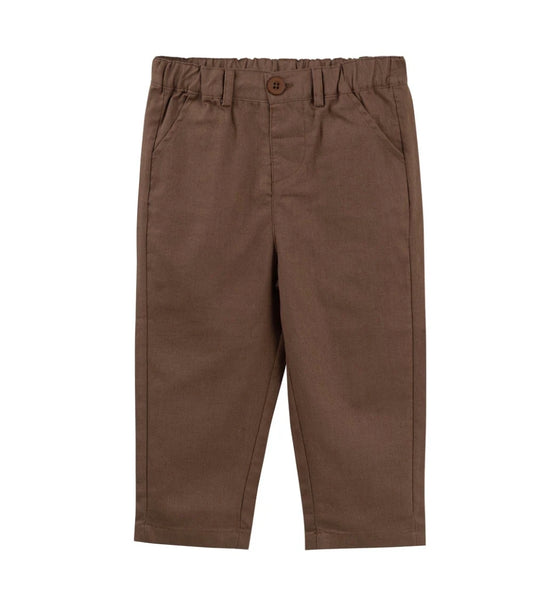 Designer Kidz - Finley Linen Pants - Chocolate