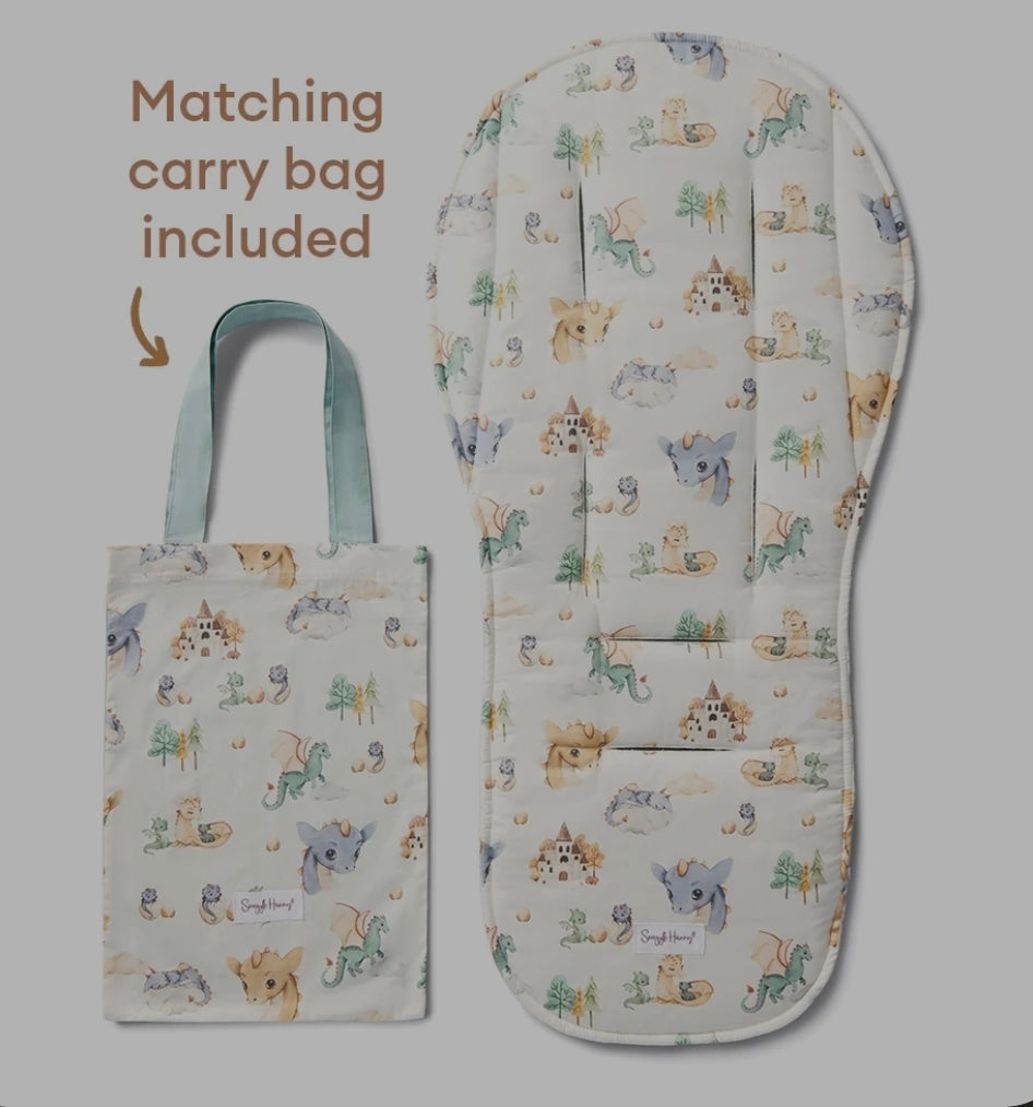 Snuggle Hunny Kids - Organic Universal Reversible Pram Liner - Dragon
