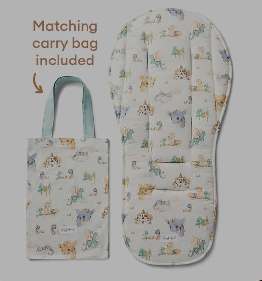 Snuggle Hunny Kids - Organic Universal Reversible Pram Liner - Dragon