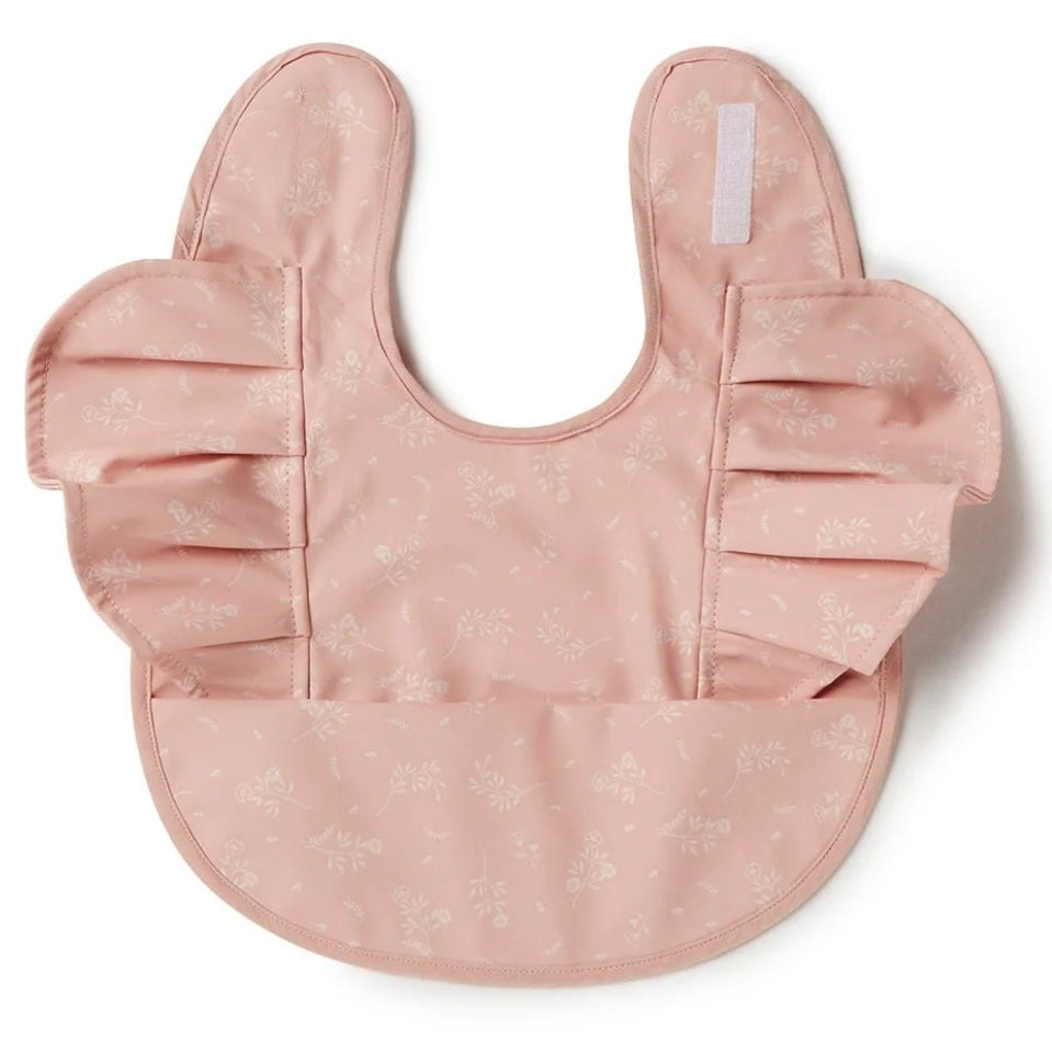 Snuggle Hunny Bib - Dusty Rose Frill