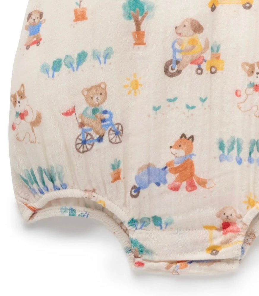 Purebaby - Crinkle Bodysuit - Garden Print