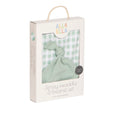 Load image into Gallery viewer, All4Ella - Organic Jersey Swaddle & Beanie Set - Gingham Sage
