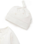 Load image into Gallery viewer, Purebaby - Zip Growsuit & Hat Set - Vanilla Bear
