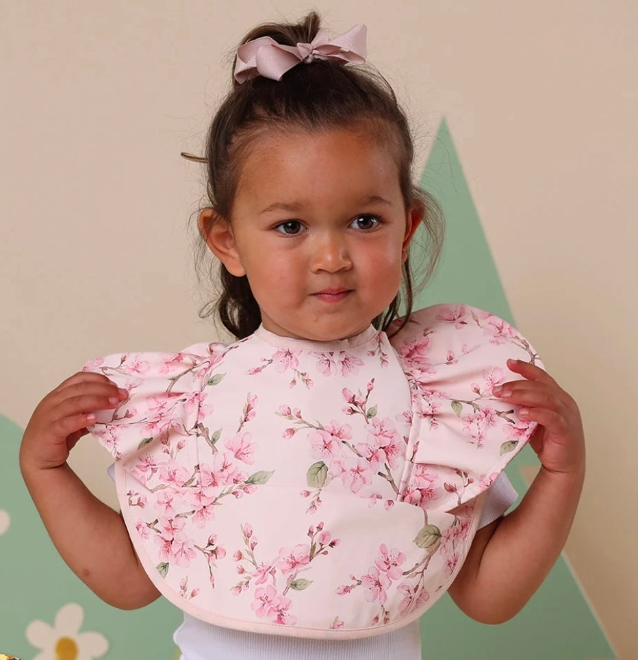 Snuggle Hunny Kids - Bib With Frill - Cherry Blossom