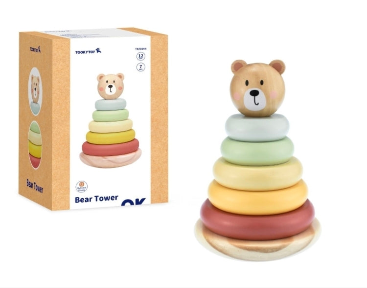 Tooky Toy - Wooden Bear Tower