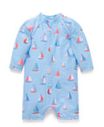 Load image into Gallery viewer, Purebaby - Printed L/S Sunsuit - Sail Away Print
