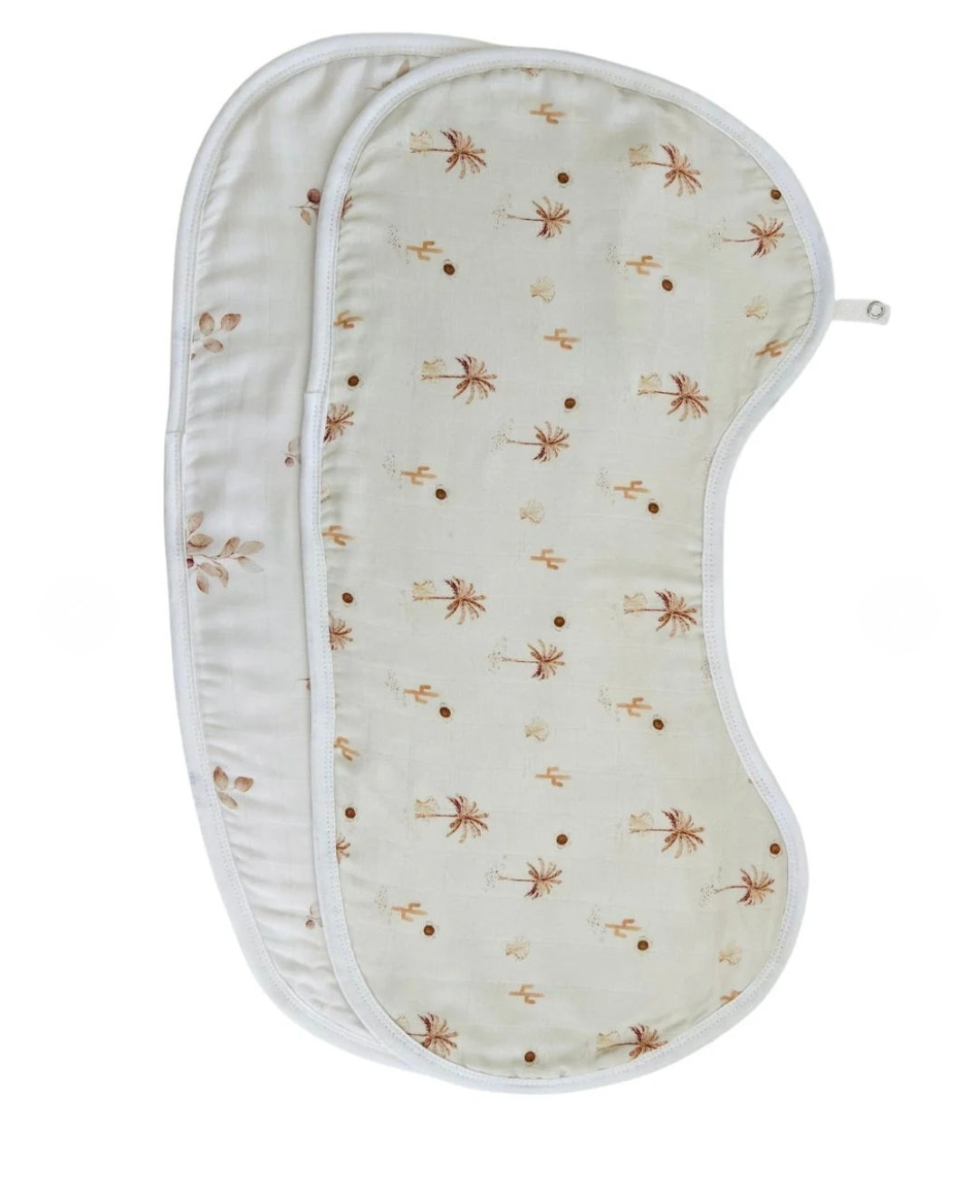 Mini & Me - Burp Bib - Desert Palms/Nude Gingham