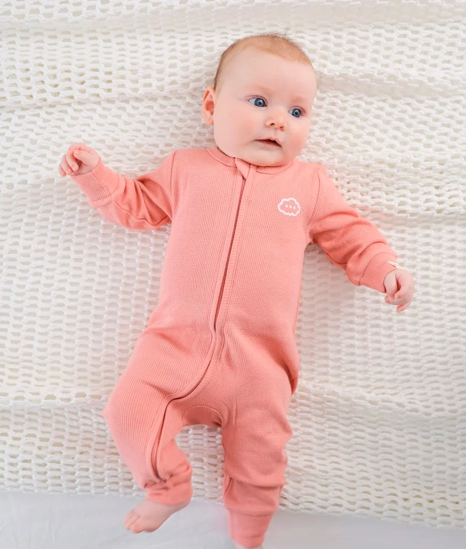 Lummi In Colour - Organic Waffle Growsuit - Blush Pink