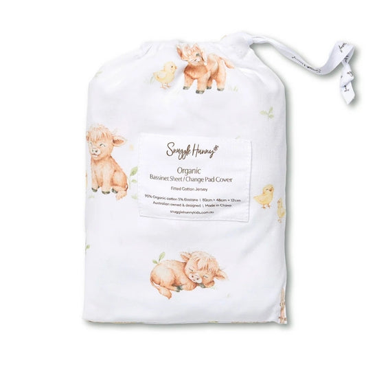 Snuggle Hunny - Bassinet Sheet/Change Table - Highland Cows