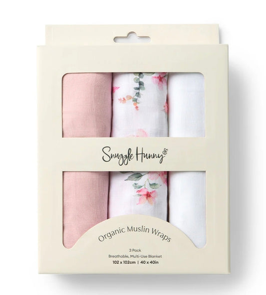 Snuggle Hunny - Large Organic Cotton Muslin Wrap 3 pk - Camille/Fairytale/Milk