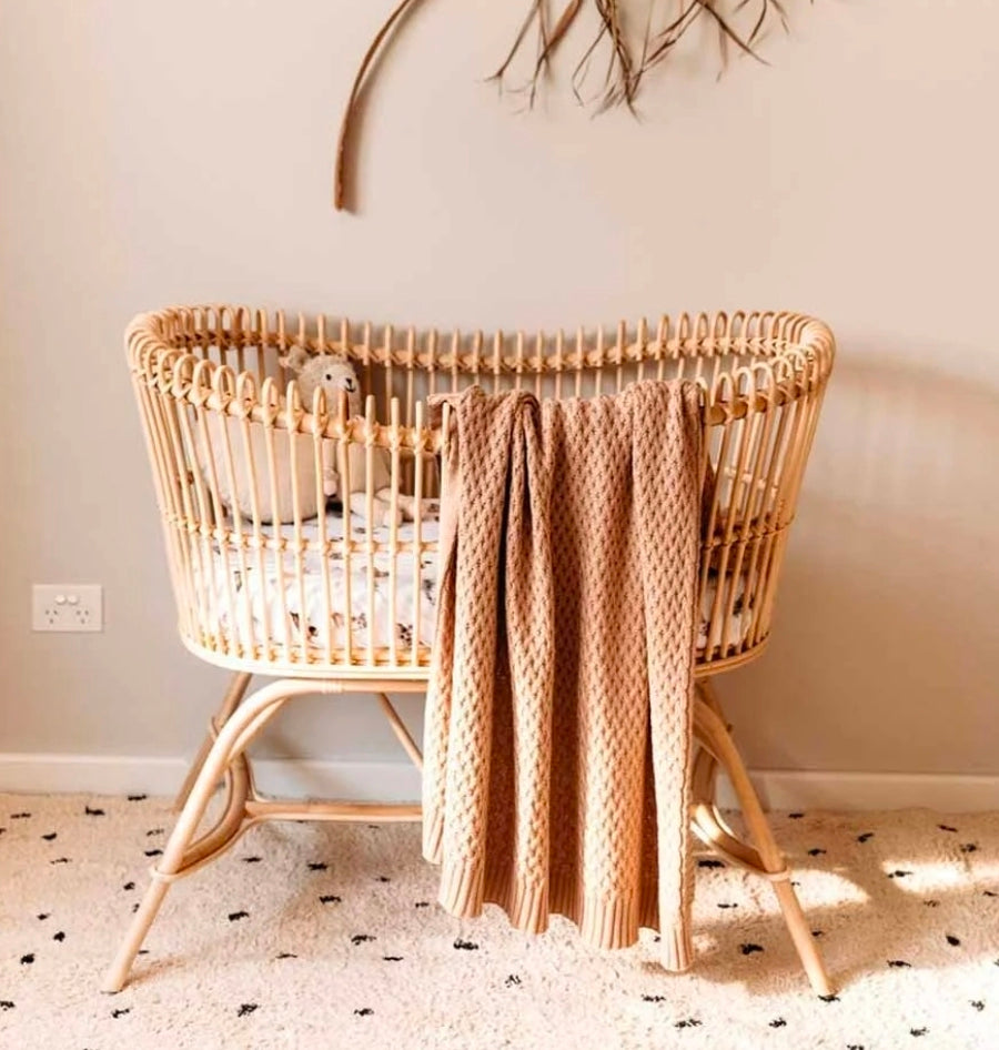 Snuggle Hunny Kids - Organic Diamond Knit Blanket - Hazelnut
