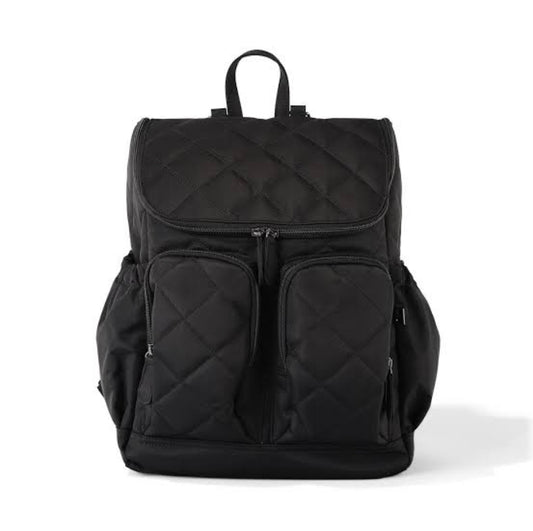 OiOi Nappy Backpack - Black Diamond Quilt