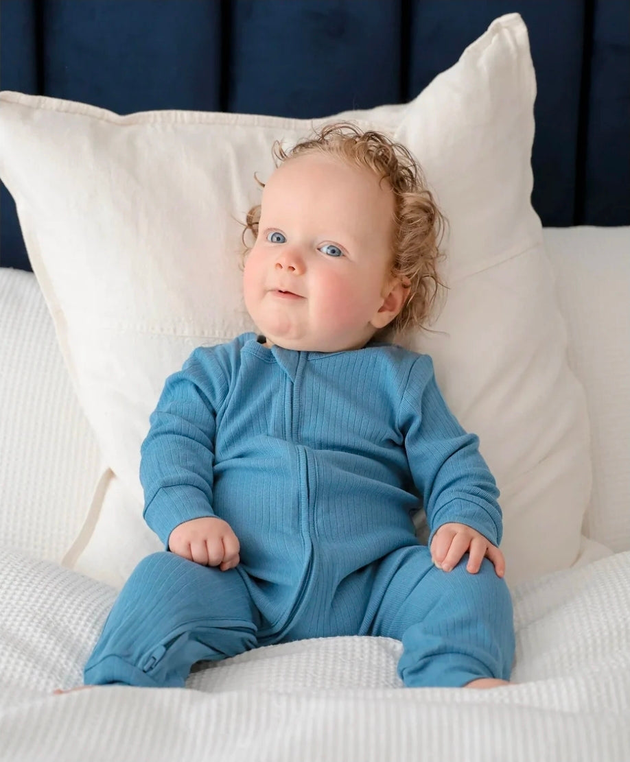 Lummi In colour - Organic Cotton Growsuit - Heather Blue