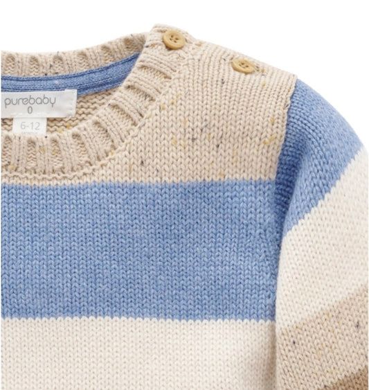Purebaby - Jumper - Storm Stripe