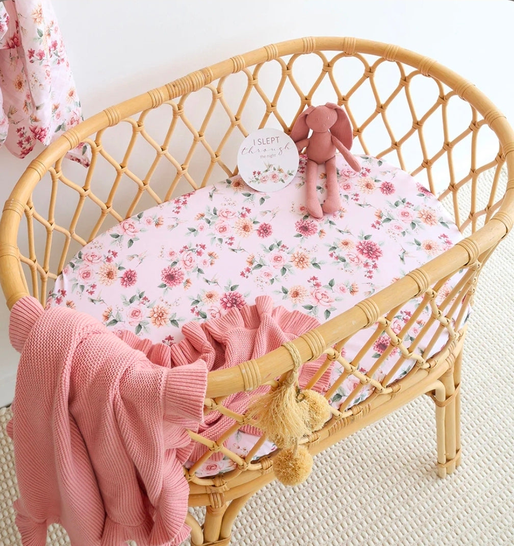 Snuggle Hunny Kids - Organic Bassinet Sheet/Change Pad Cover - Birds & Bloom