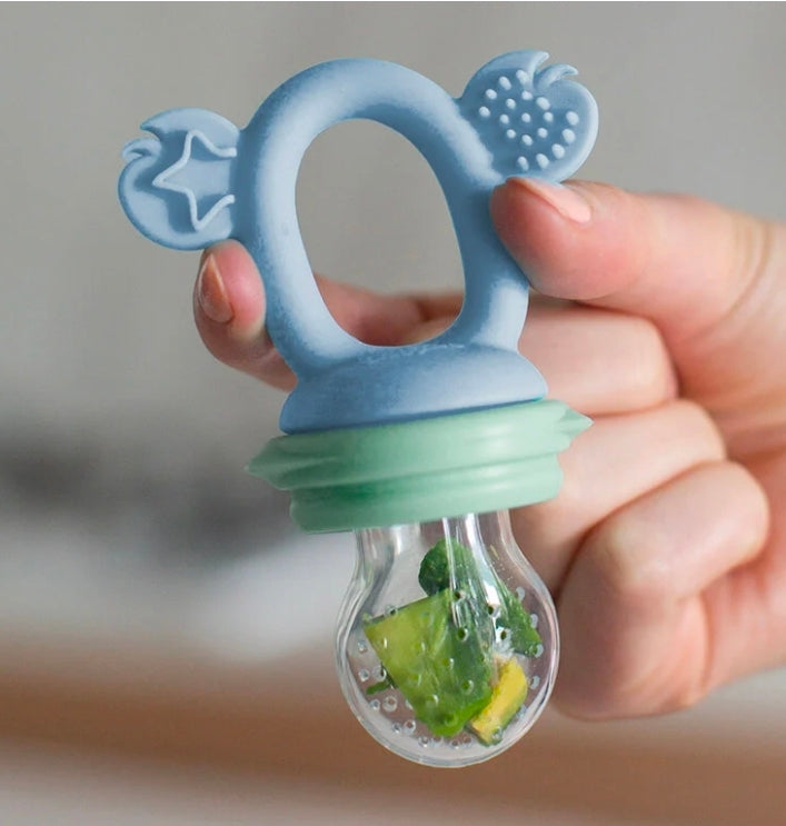 Cherub Baby - Silicone Baby Food Feeder & Teether - Cerulean & Sage