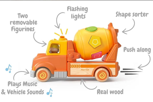 Wanborns - Wooden Mixer Truck With Lights & Sound