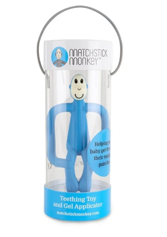 Matchstick Monkey Teething Toy & Gel Applicator - Blue