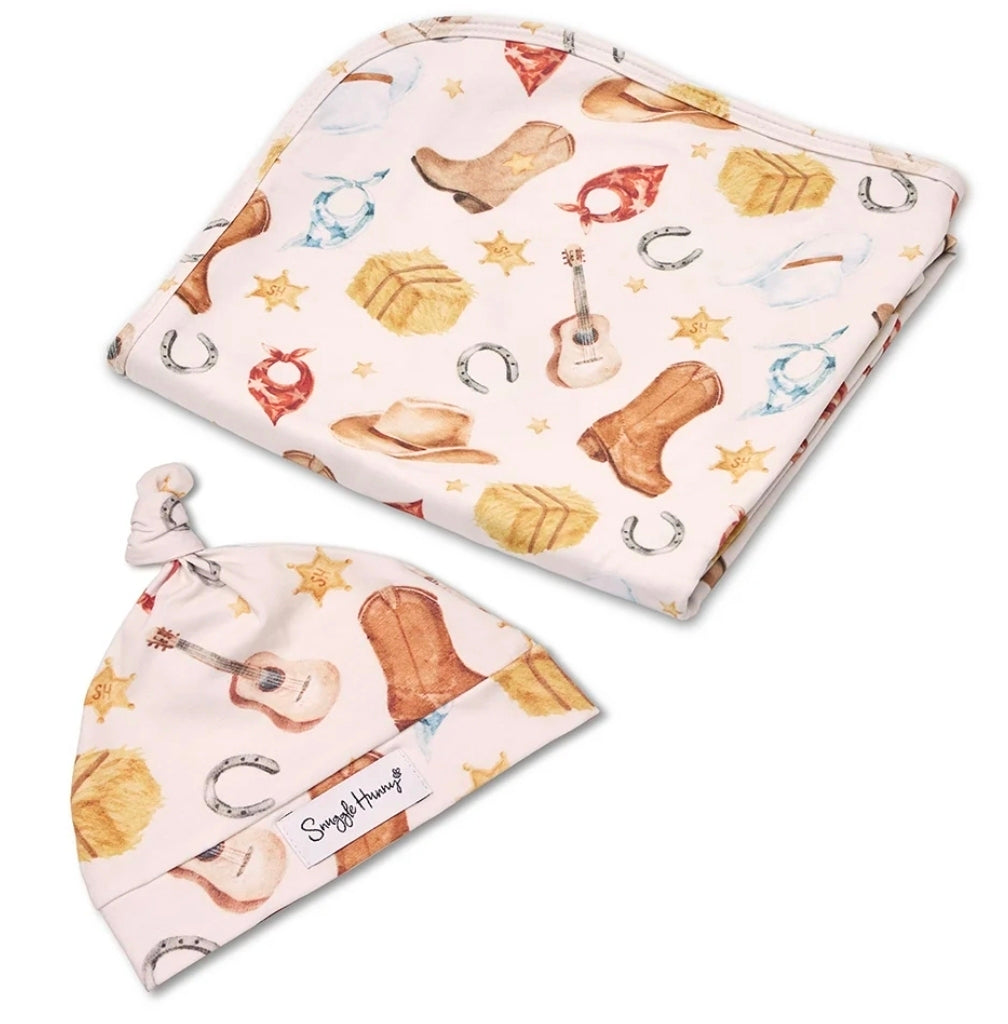 Snuggle Hunny Kids - Organic Jersey Wrap Set - Cowboys