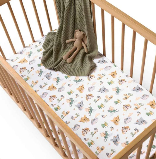 Snuggle Hunny Kids - Organic Fitted Cot Sheet - Dragon