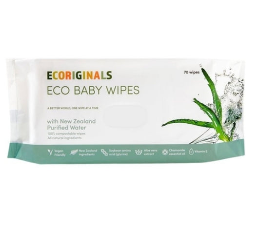 ECORGINALS - Plant Based Eco-Luxury Wipes 70 Pack New Zealand Purified Water