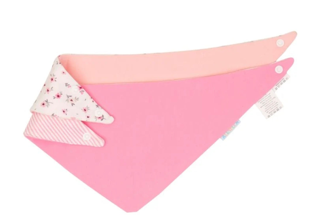 All4Ella - Bandana Bibs 2pk - Pink Petals
