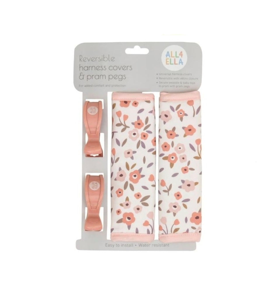 All4Ella - Harness Covers & Pram Pegs - Floral Bouquet