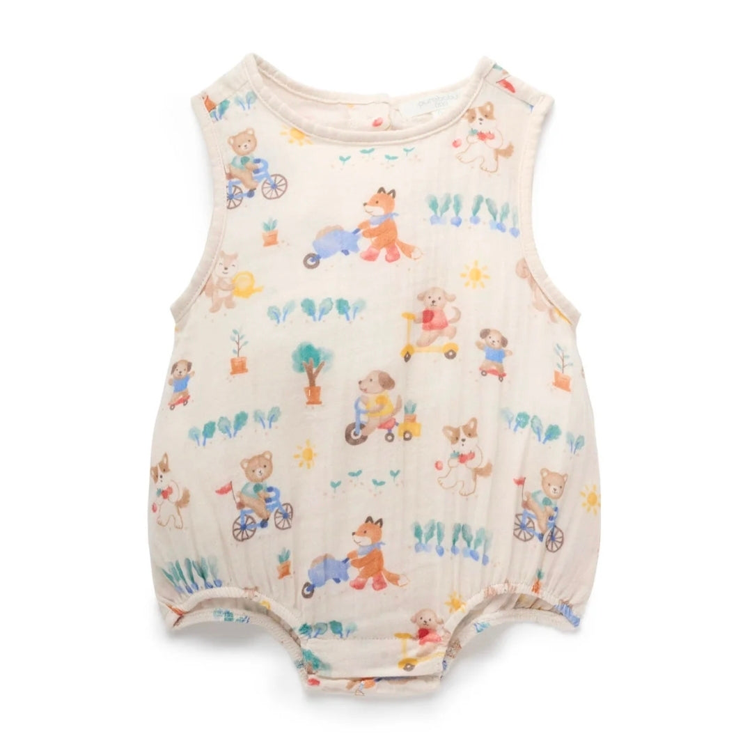 Purebaby - Crinkle Bodysuit - Garden Print