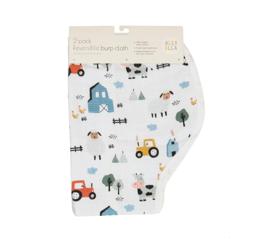 All4Ella - Burp Cloth 2pk - Banyard