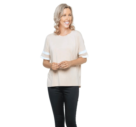 Mama Clothing - Cameron Relaxed Breastfeeding Tee - Sand