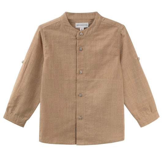 Designer Kidz - Leo L/S Button Shirt - Caramel