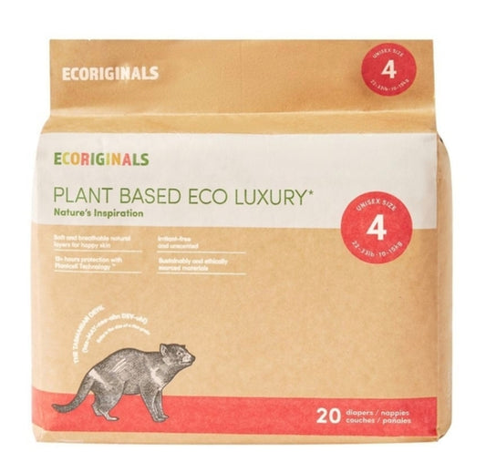 ECORGINALS - Plant Based Eco-Luxury Nappies 20x Unisex Size 4 (10-15kg)