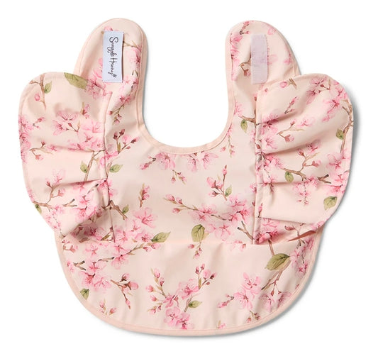 Snuggle Hunny Kids - Bib With Frill - Cherry Blossom